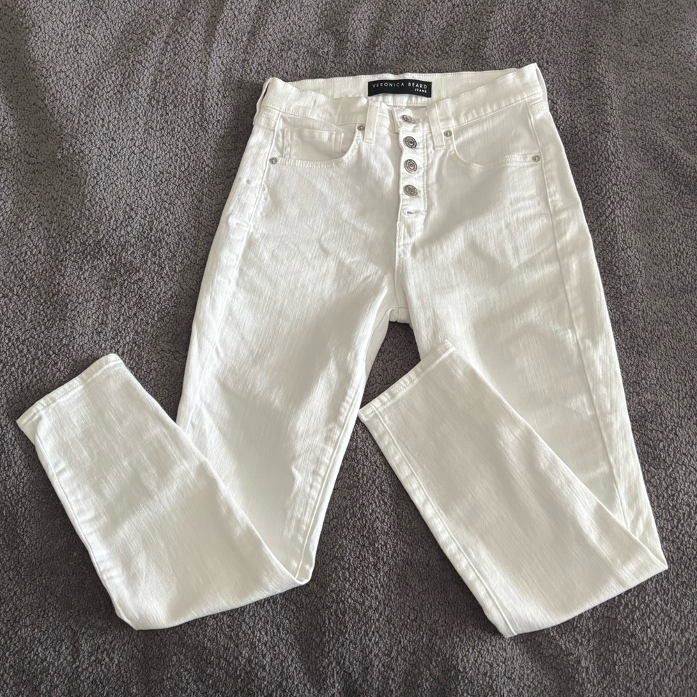 Veronica Beard Cream Jeans